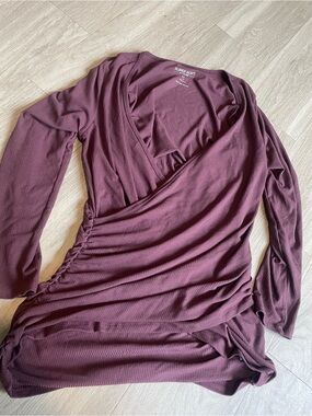 torrid Long Sleeve Wrap Top in Plum